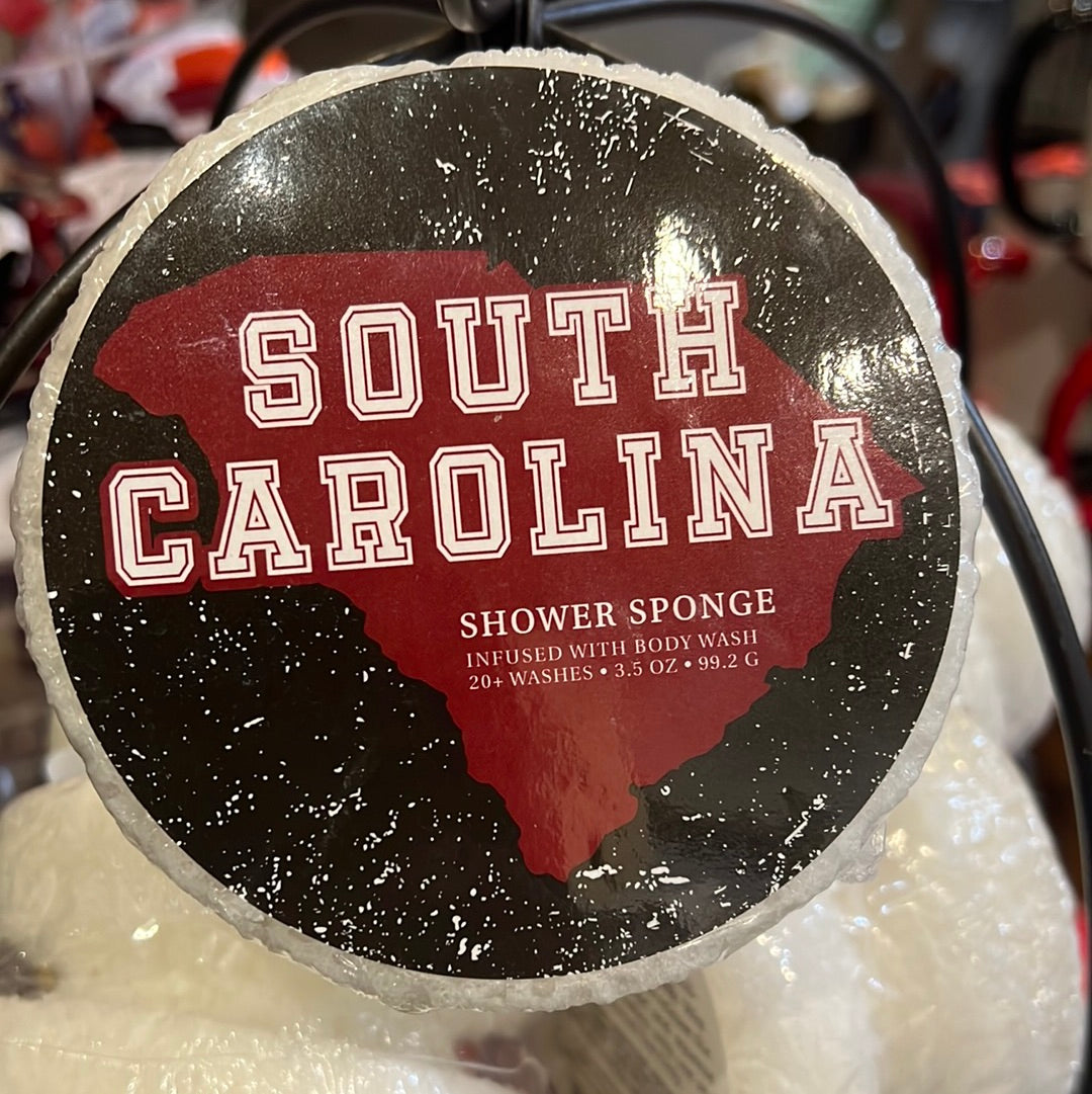 Caren "South Carolina" soap sponge. White and round.