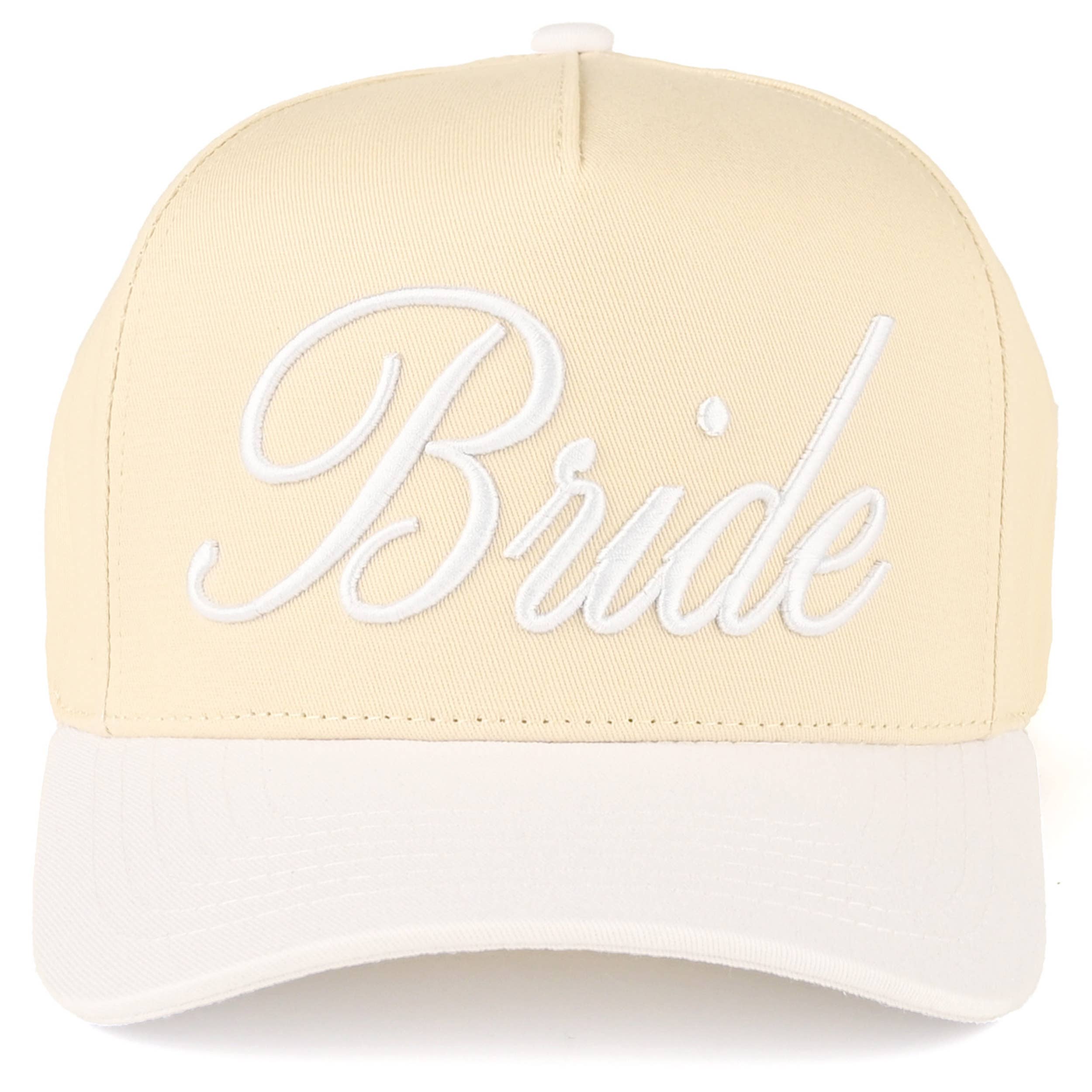 BRIDE Letter Embroidered Two Tone Trucker Cap