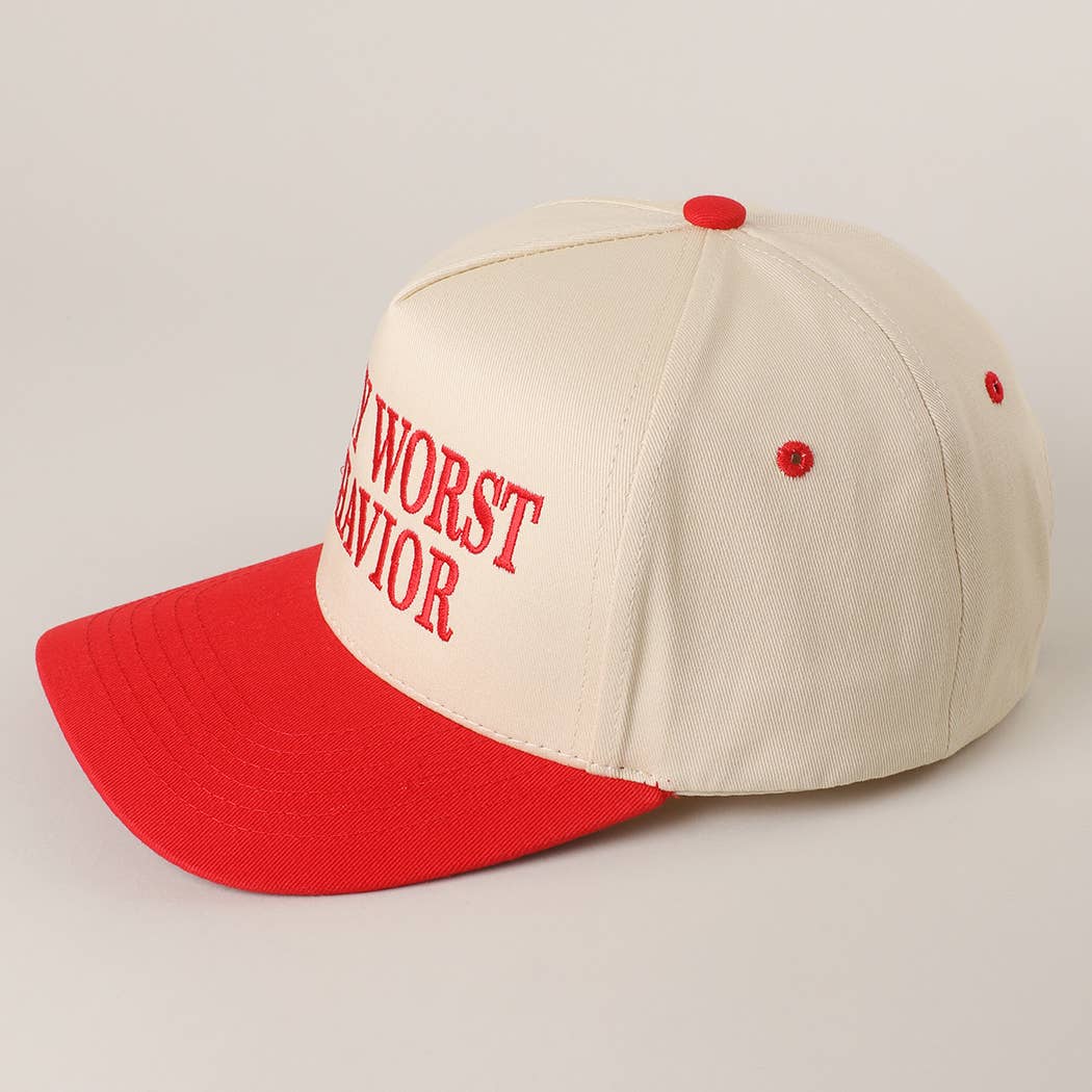 Fashion City - ON MY WORST BEHAVIOR Embroidered Trucker Hat