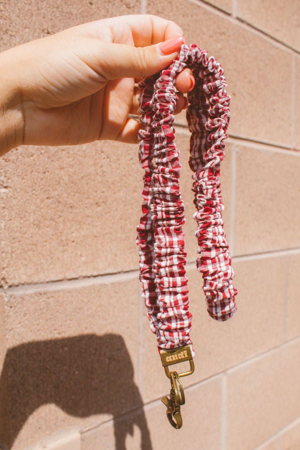Maroon Checked Lanyard