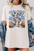 Flying Mallard Ducks Graphic Heavy Cotton Tee