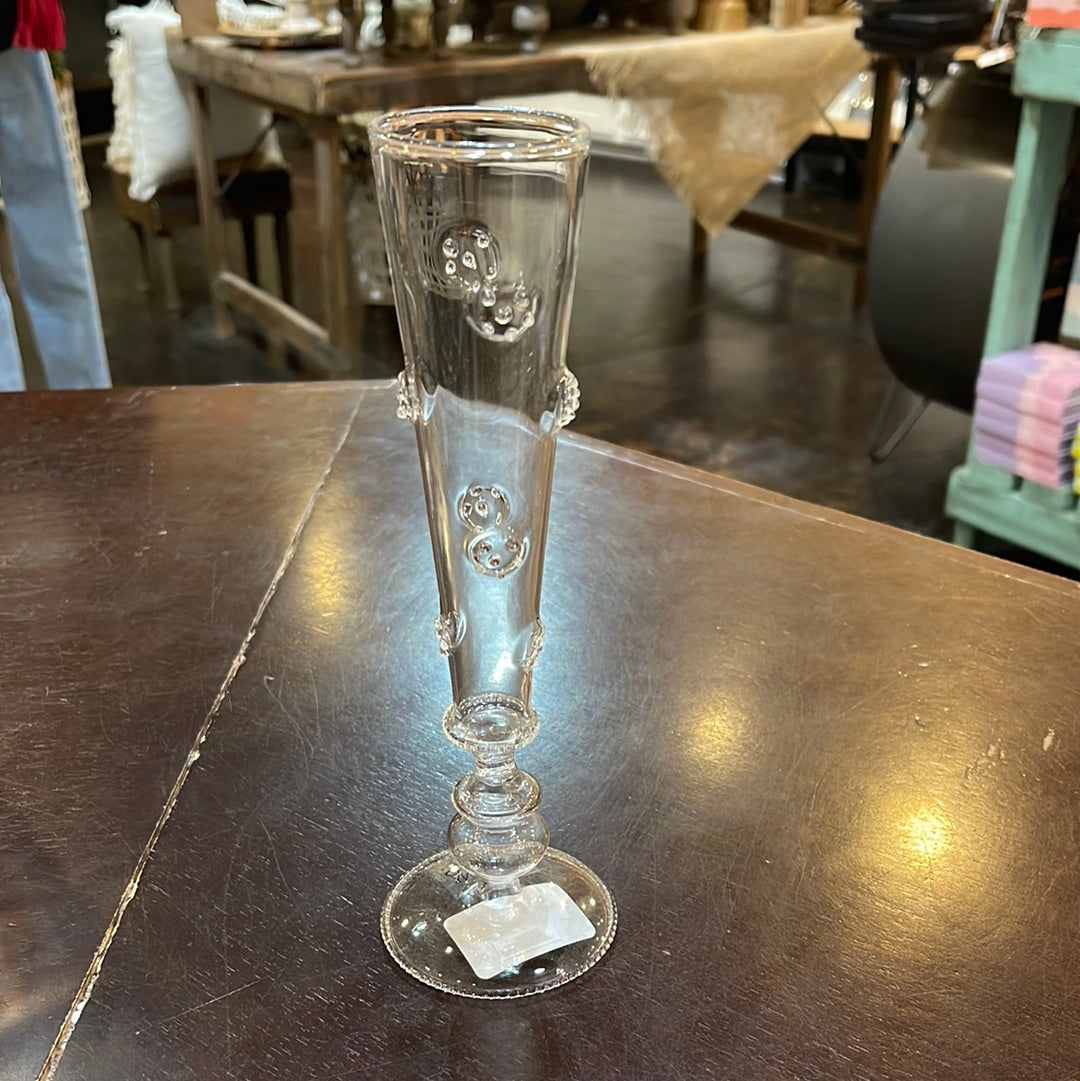 Round design beaded champagne glass.