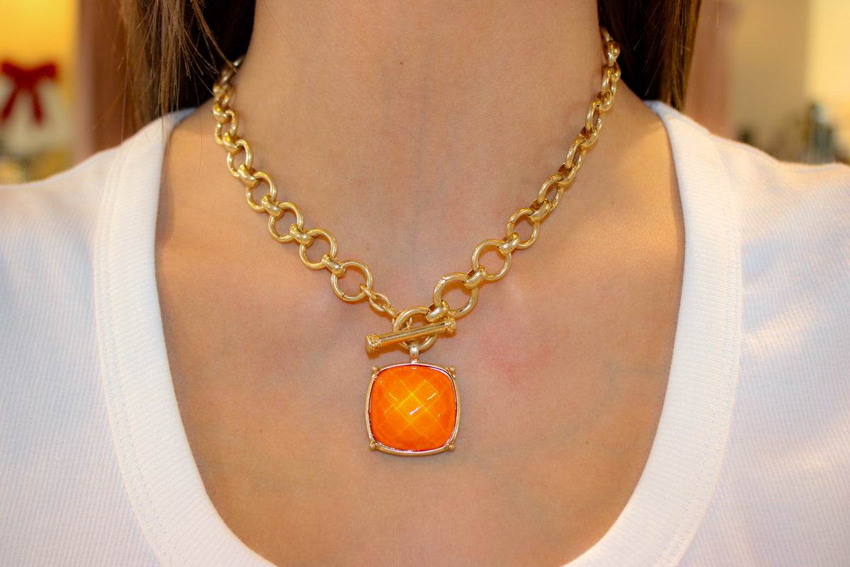 Square Stoned Necklace