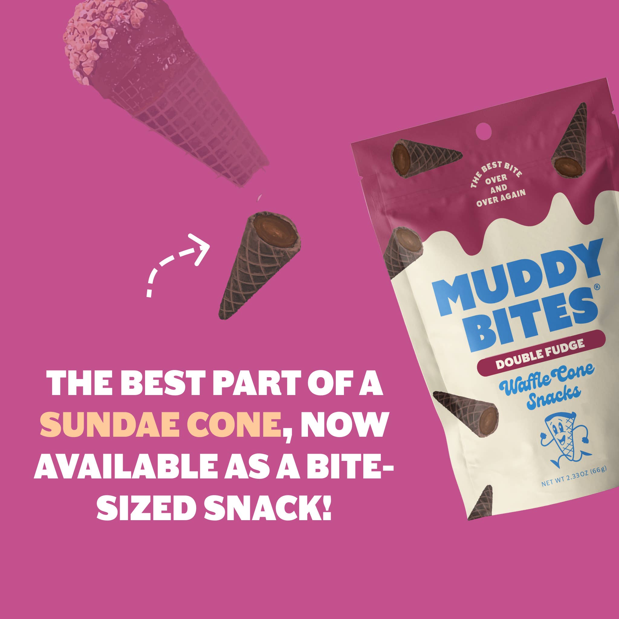 Muddy Bites - Double Fudge Waffle Cone Snacks