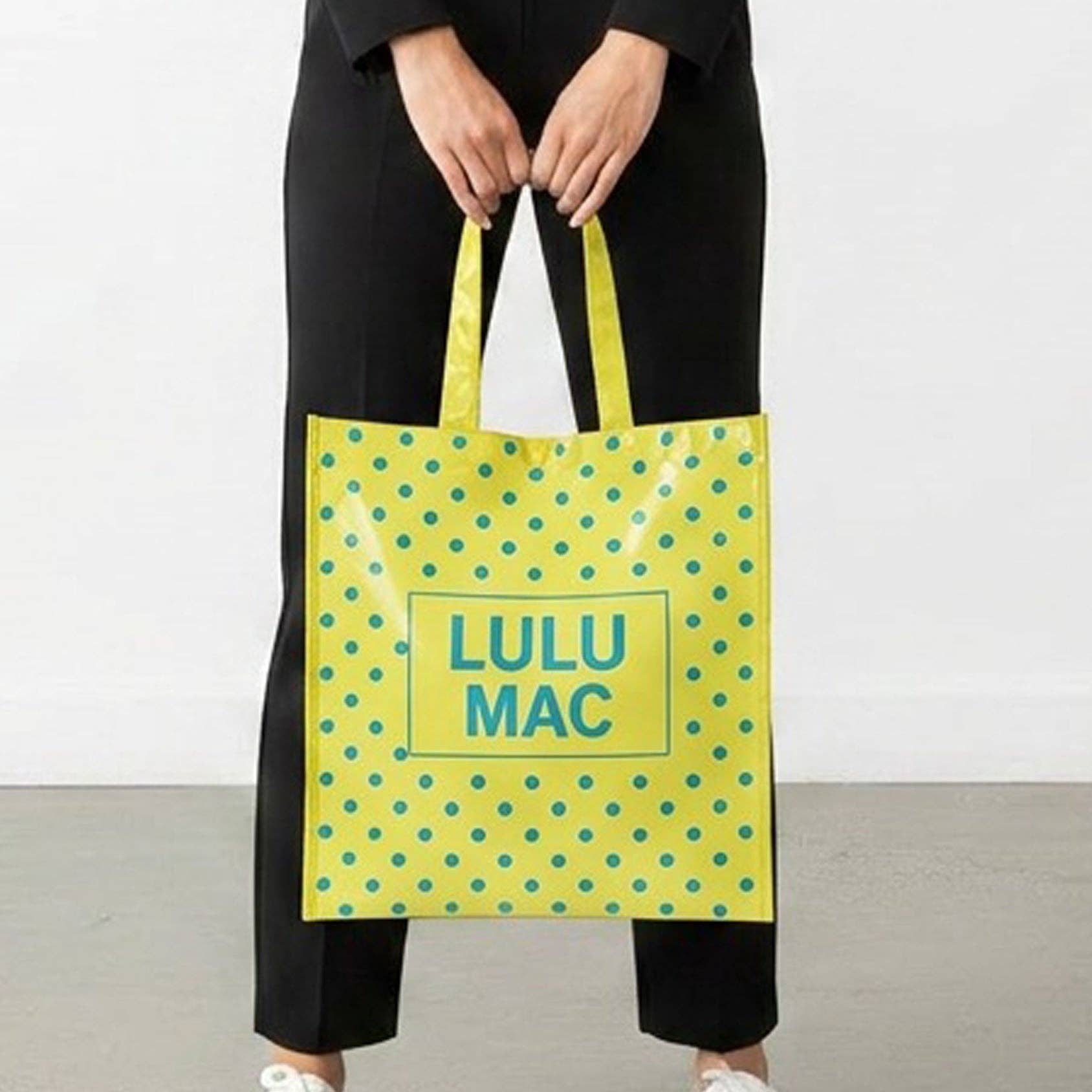 Girlie Girl Originals - LM-BG-1004  REUSABLE TOTE -BUTTER BLUE DOT
