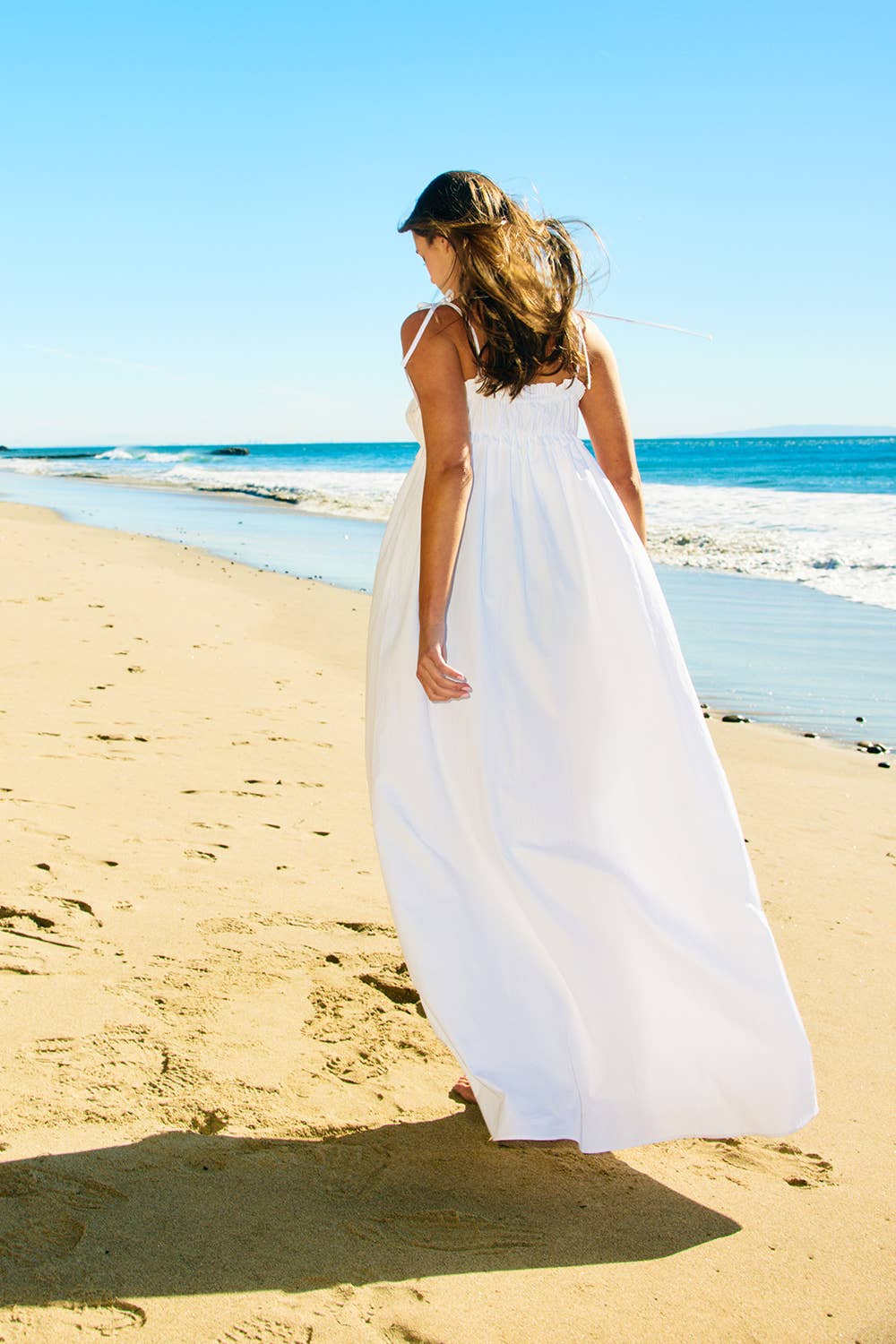 Smocked Bodice Cotton Maxi Dress