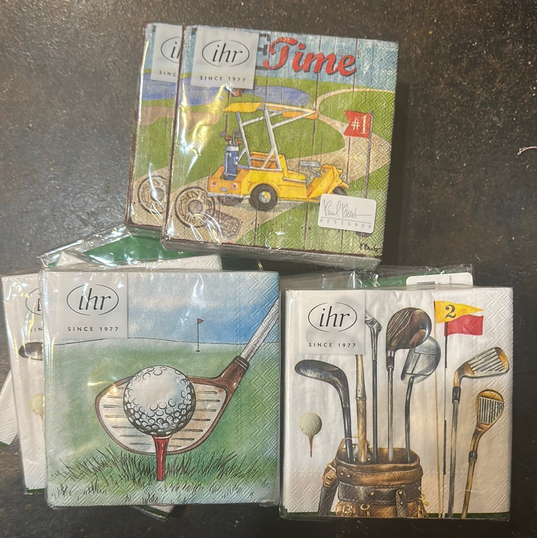 Assorted golf napkins.