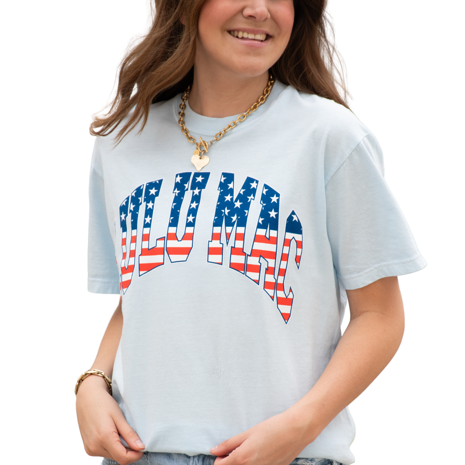 Girlie Girl Originals - LM-SS-1000 Stars & Stripes Adult Chambray Comfort Colors Tee
