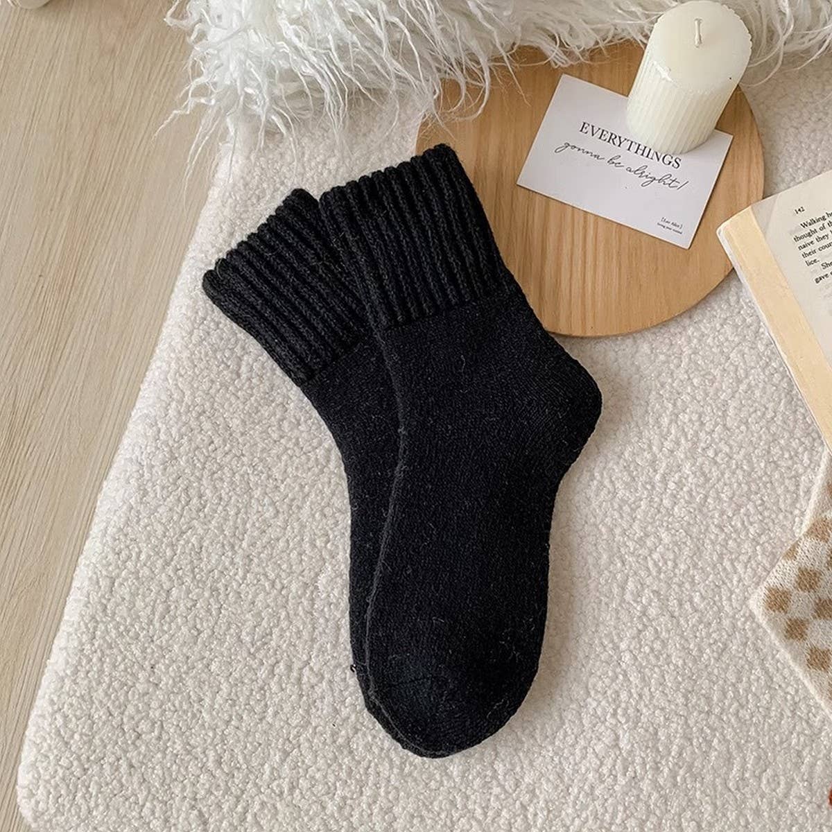 Thick Crew Socks Women Winter Warm Cozy