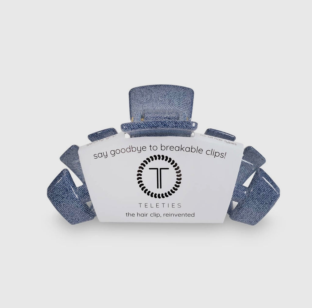 Denim classic teletie claw clip.