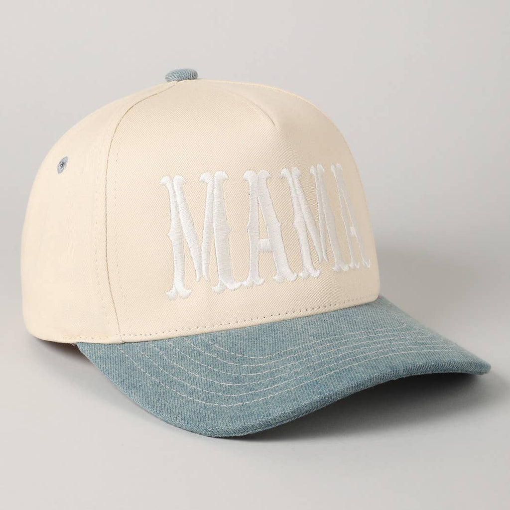 Fashion City - MAMA Typographic Design Embroidery Baseball Cap