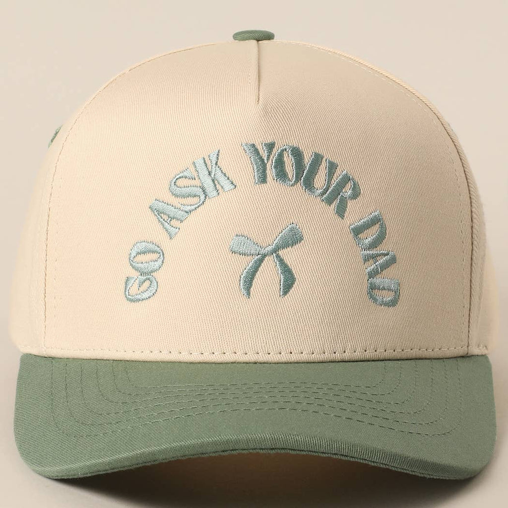 Fashion City - GO ASK YOUR DAD Embroidery Two-Tone Trucker Hat