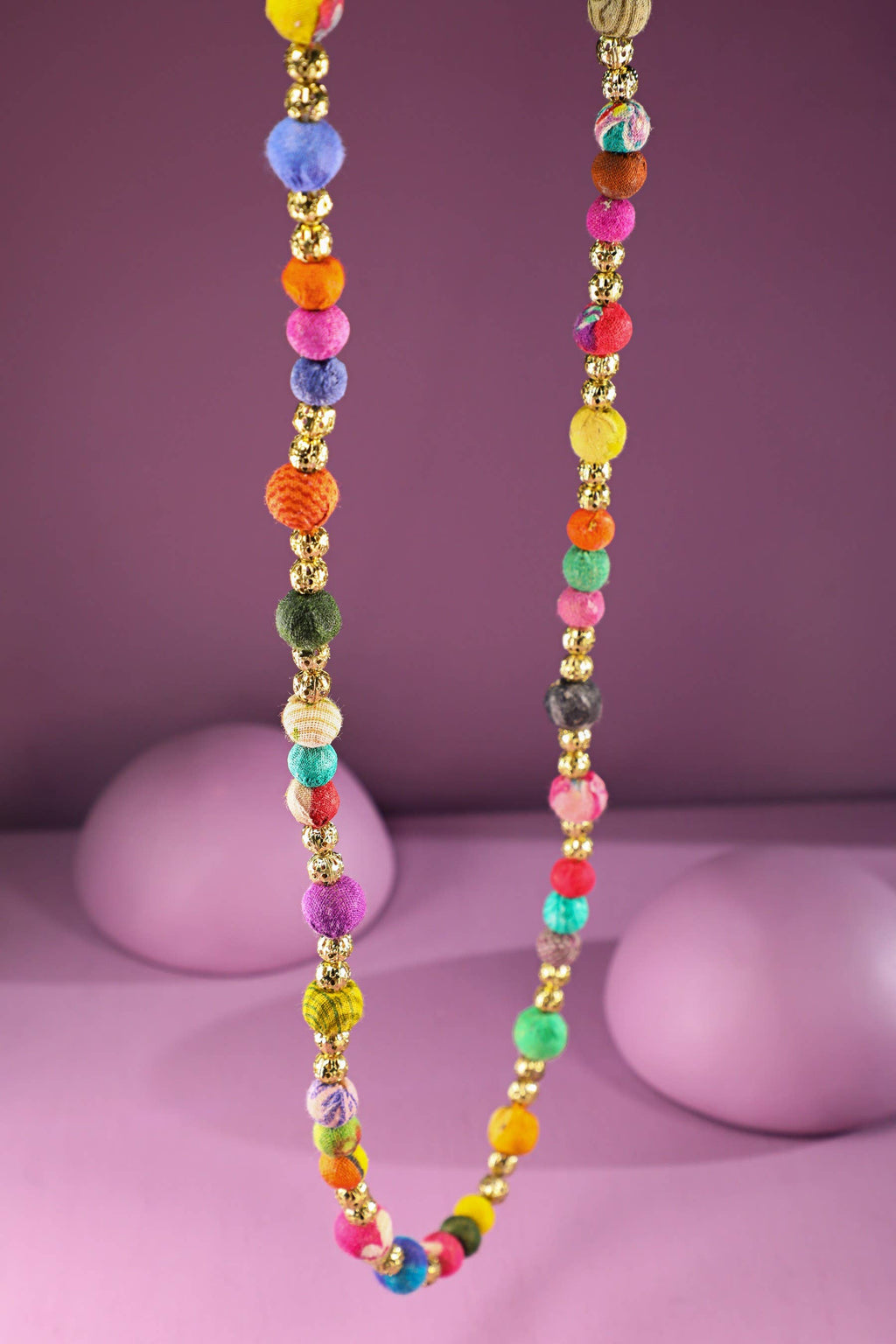 Handmade Fabric Beaded Necklace