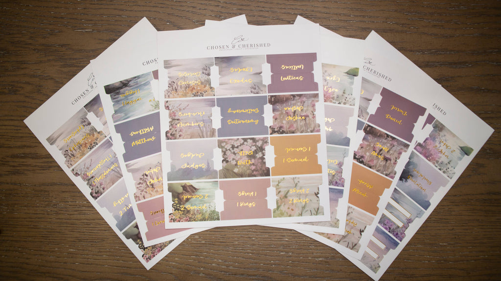 Chosen & Cherished - Pretty Bible Book Tabs | Bible Tabs