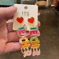 Glitter TEACHER Letter Earrings