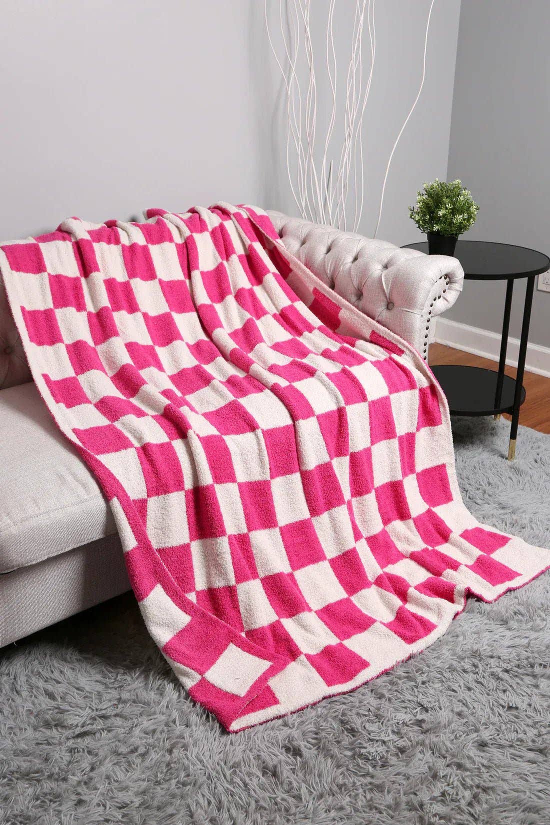 MiMi Wholesale - JCL4316 Super Lux Checkered Throw Blanket