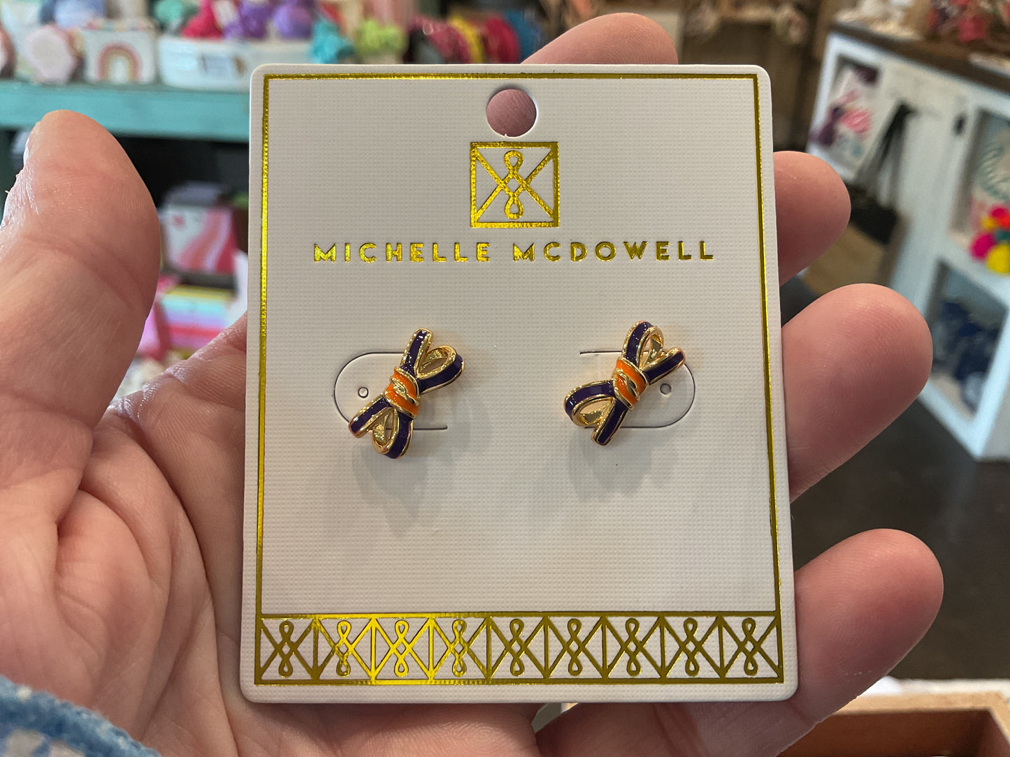Purple and Orange GameDay Earrings