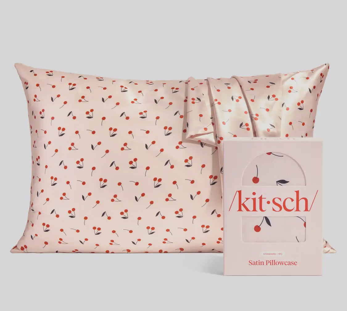 Satin Pillowcase Standard - Cherry Print