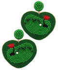 Golf Putting Green Beaded Earrings
