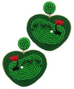 Golf Putting Green Beaded Earrings