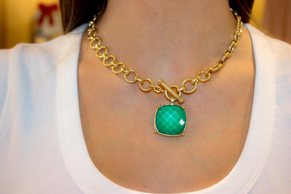 Square Stoned Necklace