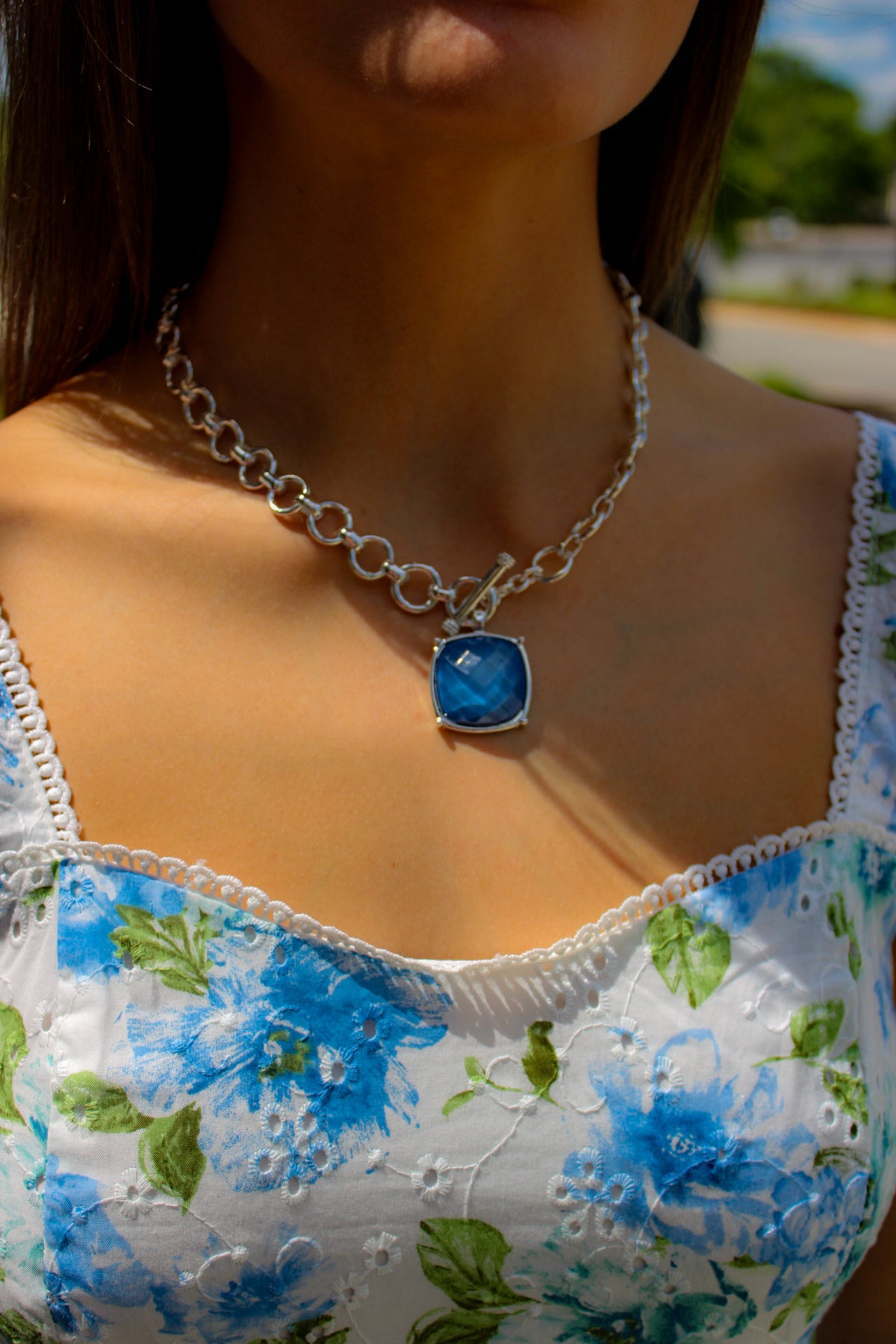 Square Stoned Necklace