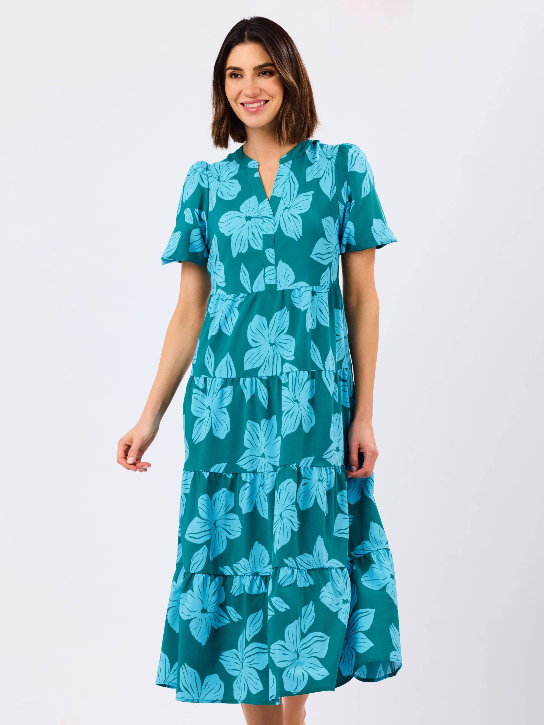 Mary Square - Kinsley Dress | Lagoon Bloom Ocean