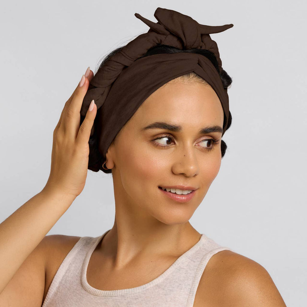 KITSCH - Set & Flow Heatless Curling Headband - Chocolate Brown