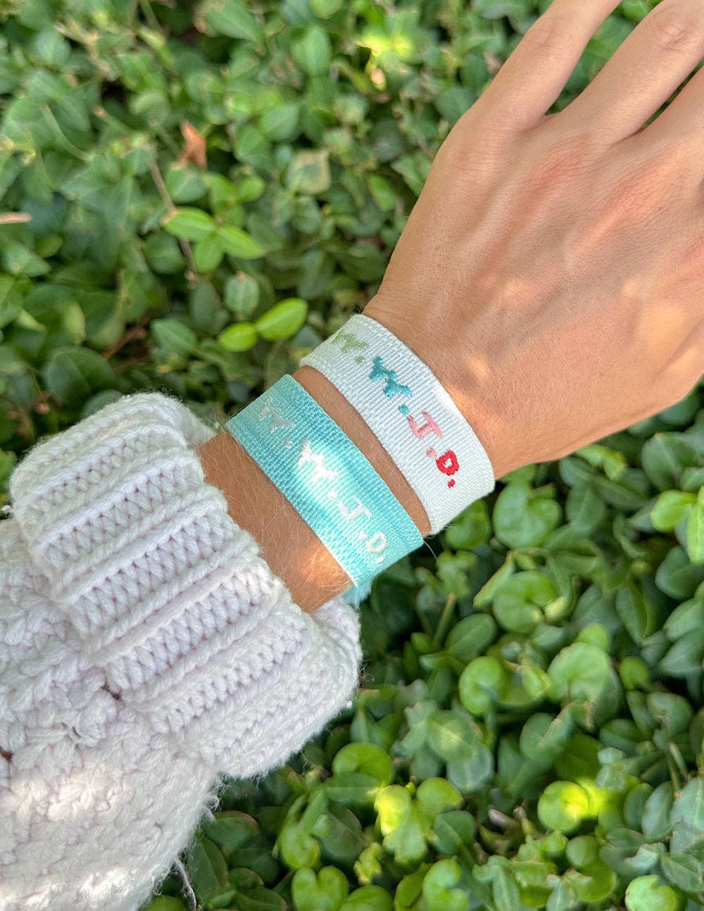 Elevated Faith - White WWJD Embroidered Bracelet