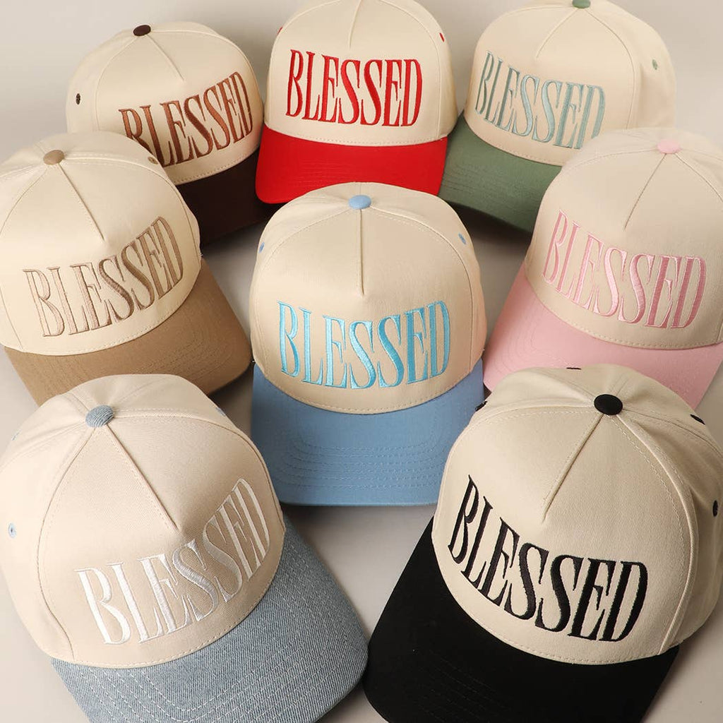 Fashion City - BLESSED Lettering Embroidery Baseball Cap