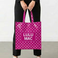 Girlie Girl Originals - LM-BG-1004 REUSABLE TOTE -HOT PINK WHITE DOT