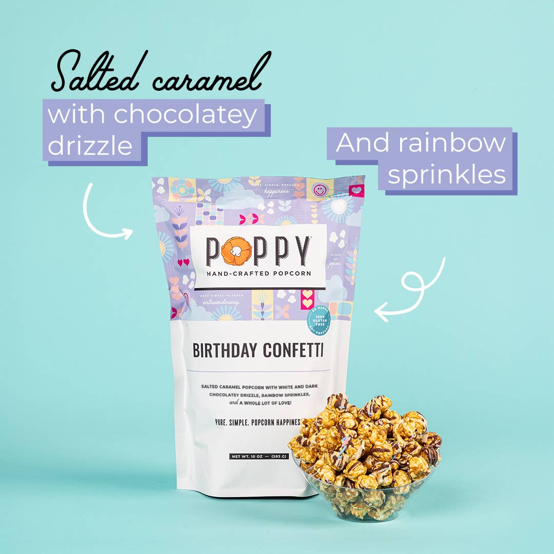 Poppy Hand-Crafted Popcorn - Birthday Confetti Popcorn
