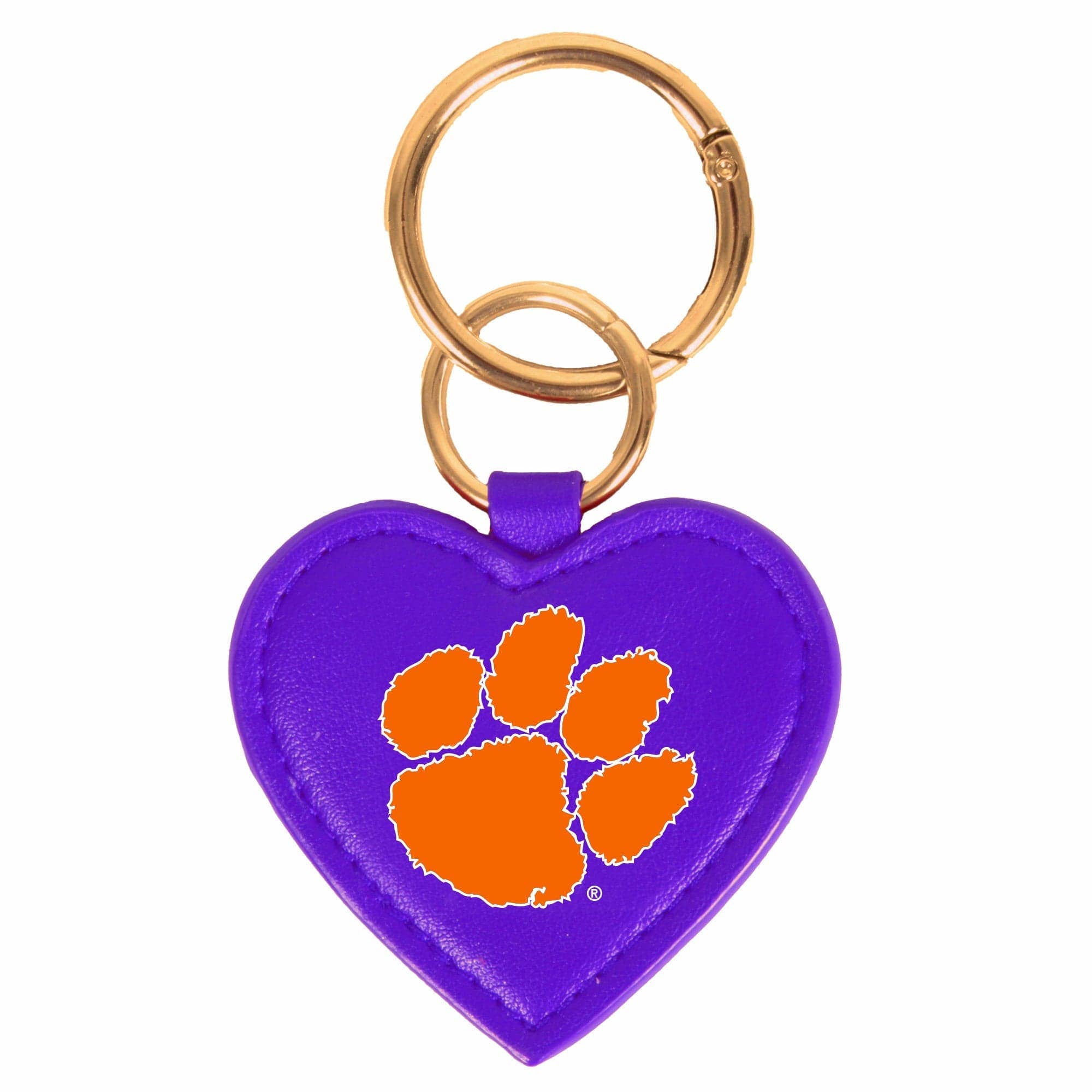 Desden - Clemson Tigers Heart Bag Charm/ Key Ring