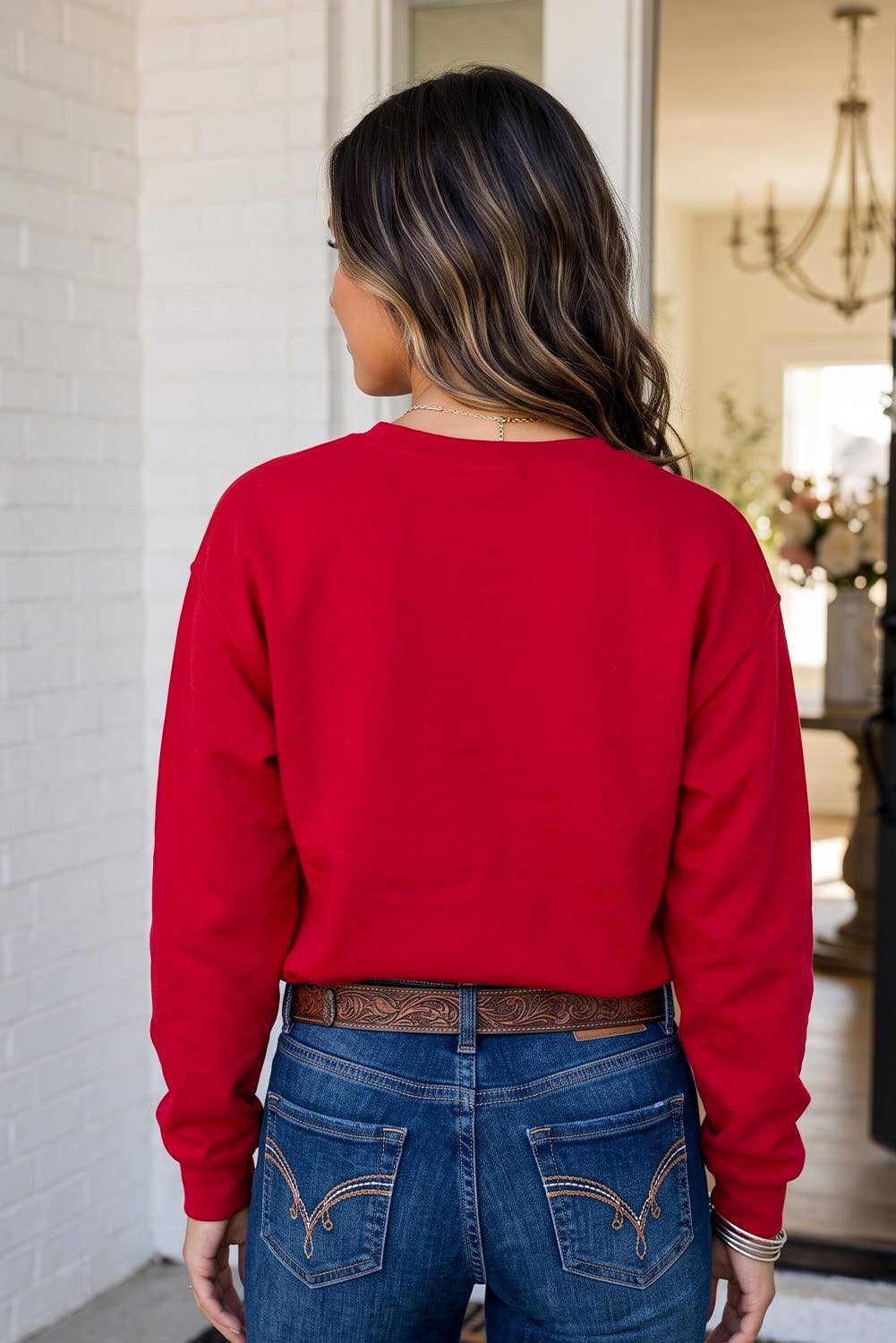 LA Society - LAS Western PRAY Plaid Letter Patchwork Sweatshirt (S-4X)