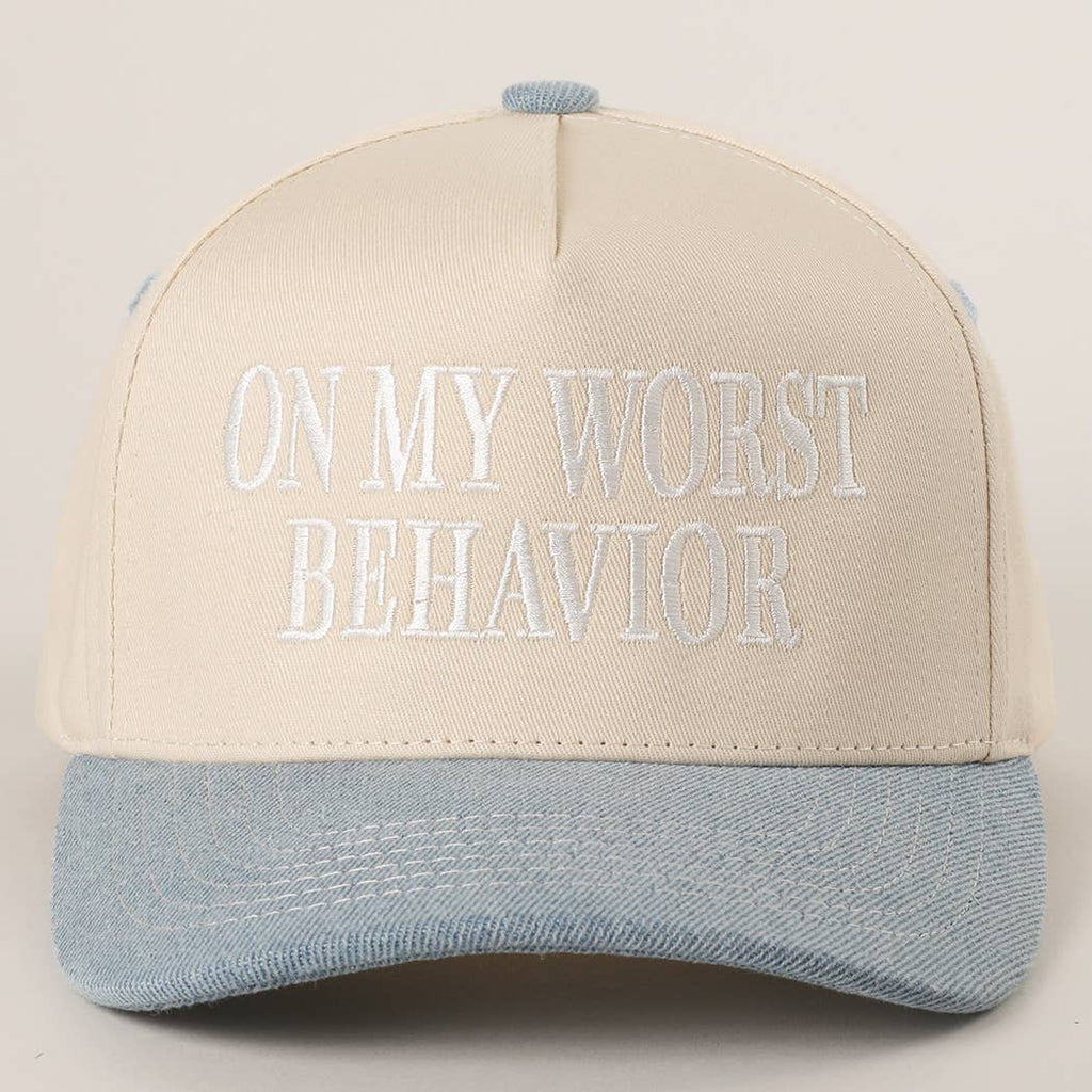 Fashion City - ON MY WORST BEHAVIOR Embroidered Trucker Hat
