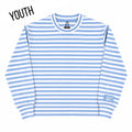Girlie Girl Originals - KD-MC-STRIPE MONOCHROME PATCH YOUTH LONG SLEEVE TOP-LIGHT BLUE