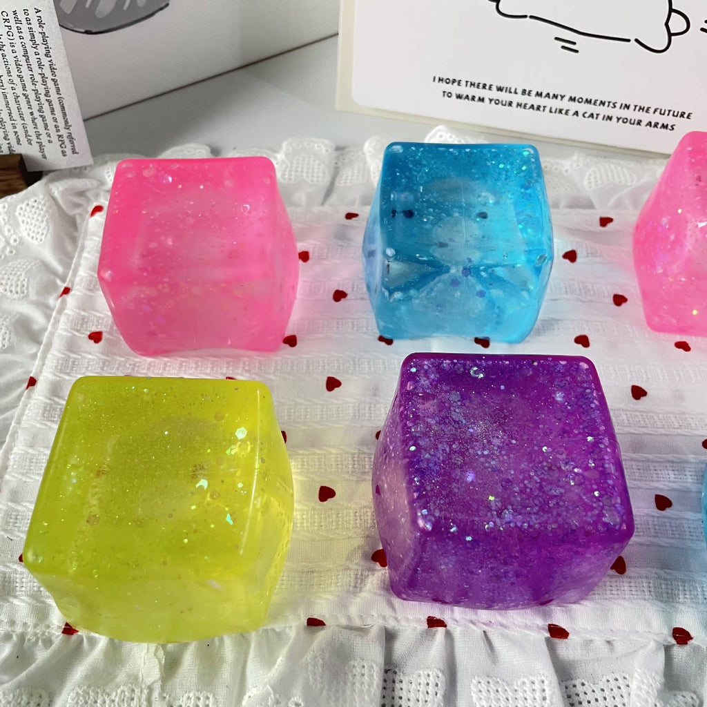 Eagle Crest Industries Inc. - Glitter Sugar Ice Cube Squeezy Stress Relief Toy