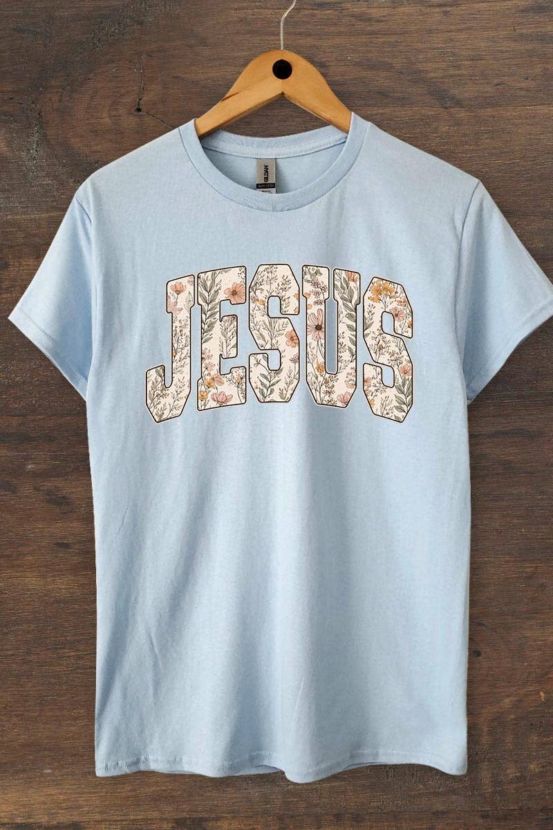 Floral Jesus Graphic Heavy Cotton Tee