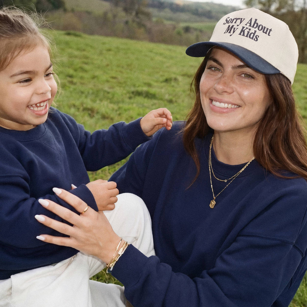 Hana - C.C SORRY ABOUT MY KIDS Letter Two Tone Trucker Hat
