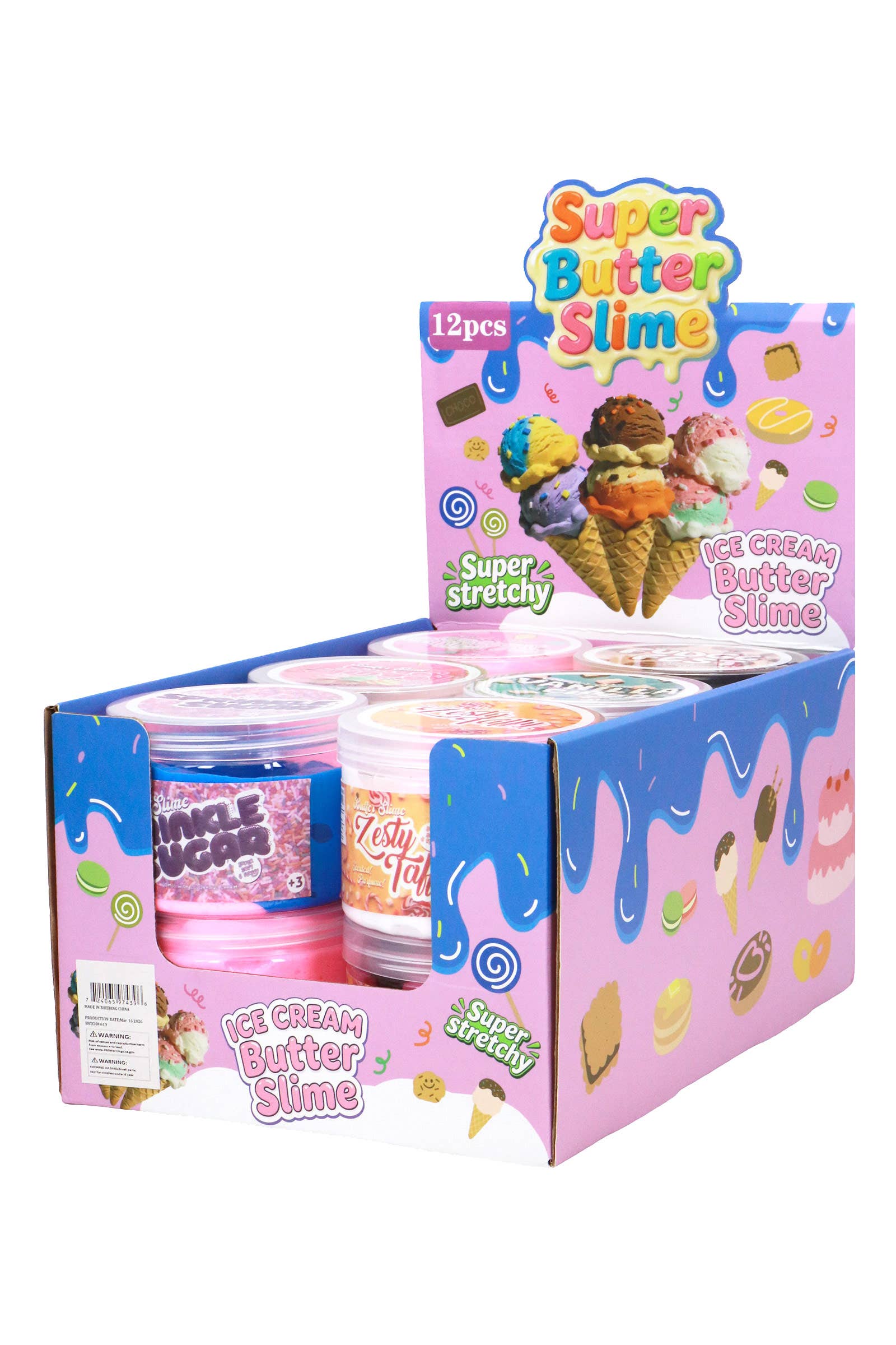 Cap Zone - Sweet Desserts Butter Slime Jar - 12 Pcs
