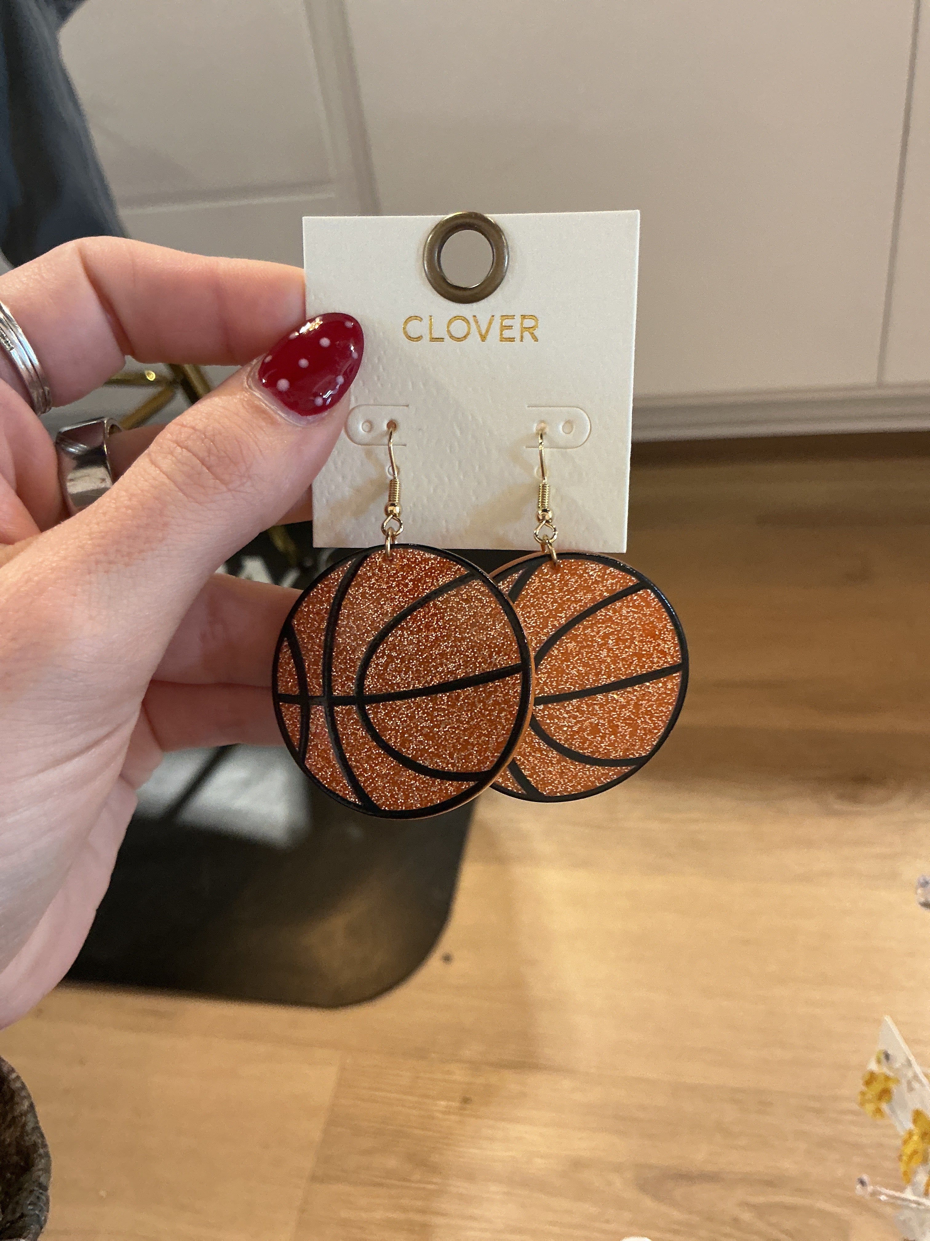 Sports Glitter Dangle Earrings