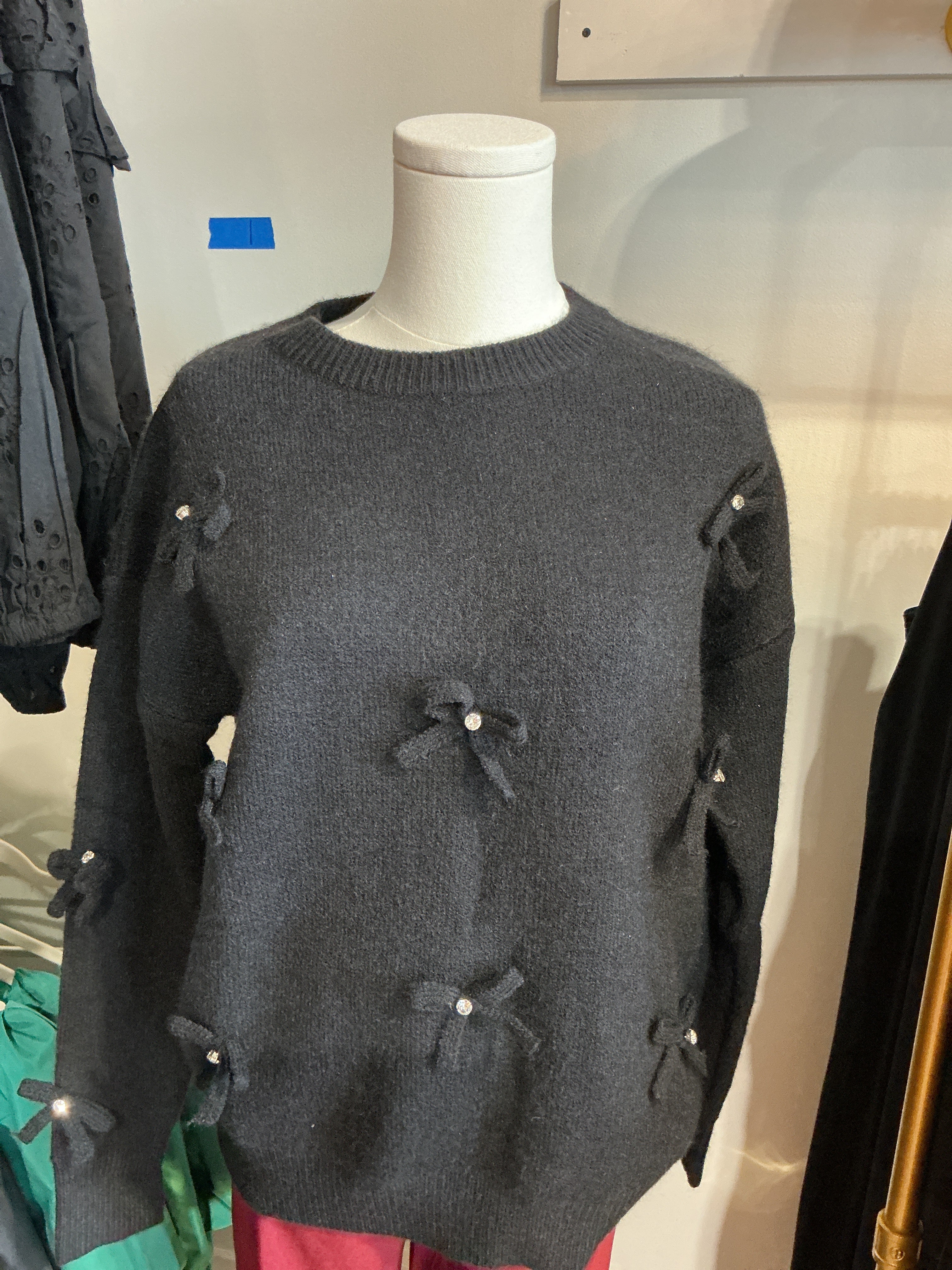 Bow Embellishment Cozy Knitted Sweater VT82797