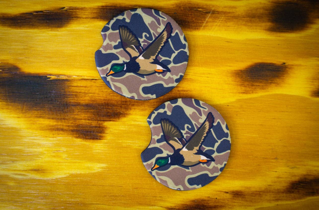 Scent South - Mallard - car coasters old school camo