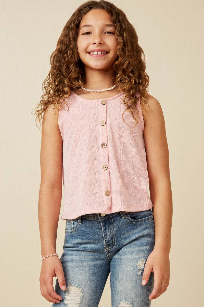 Hayden LA - Girls Patterned Button Detail Knit Tank