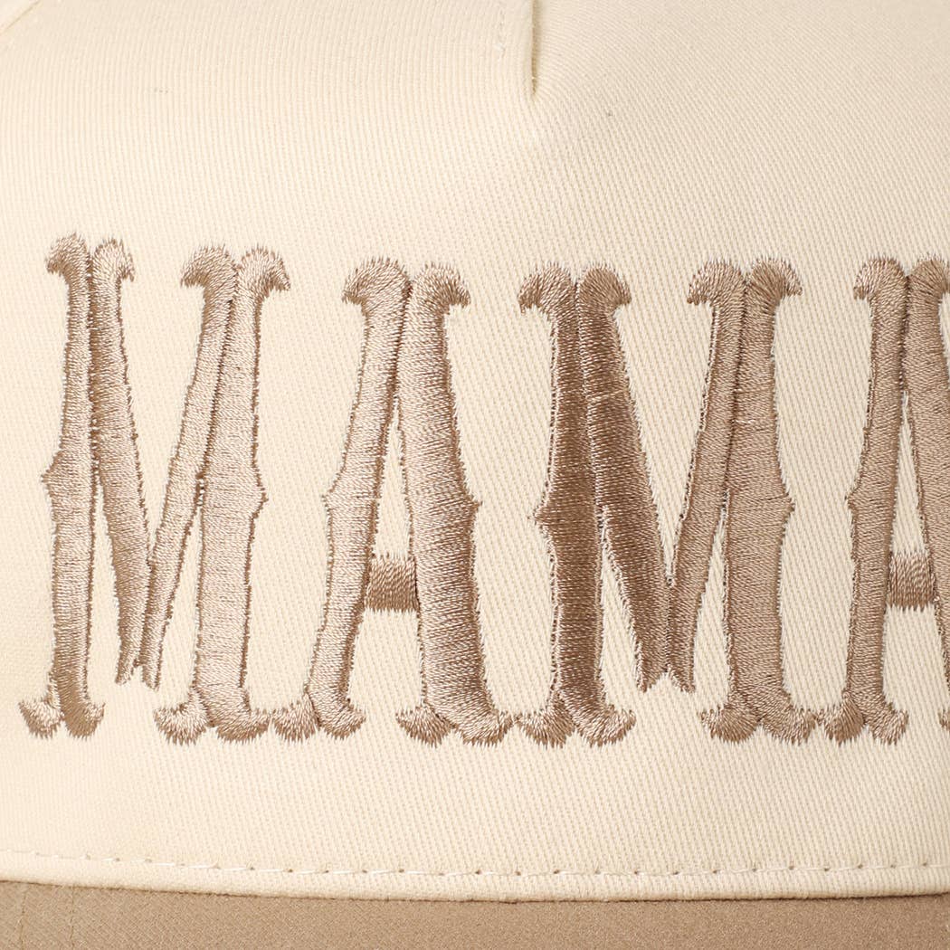 Fashion City - MAMA Typographic Design Embroidery Baseball Cap