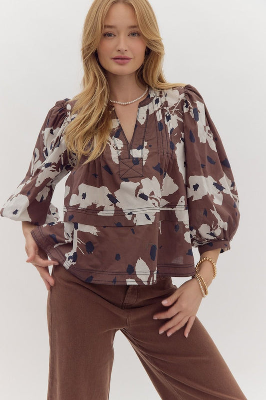 Printed Fall Expression Top