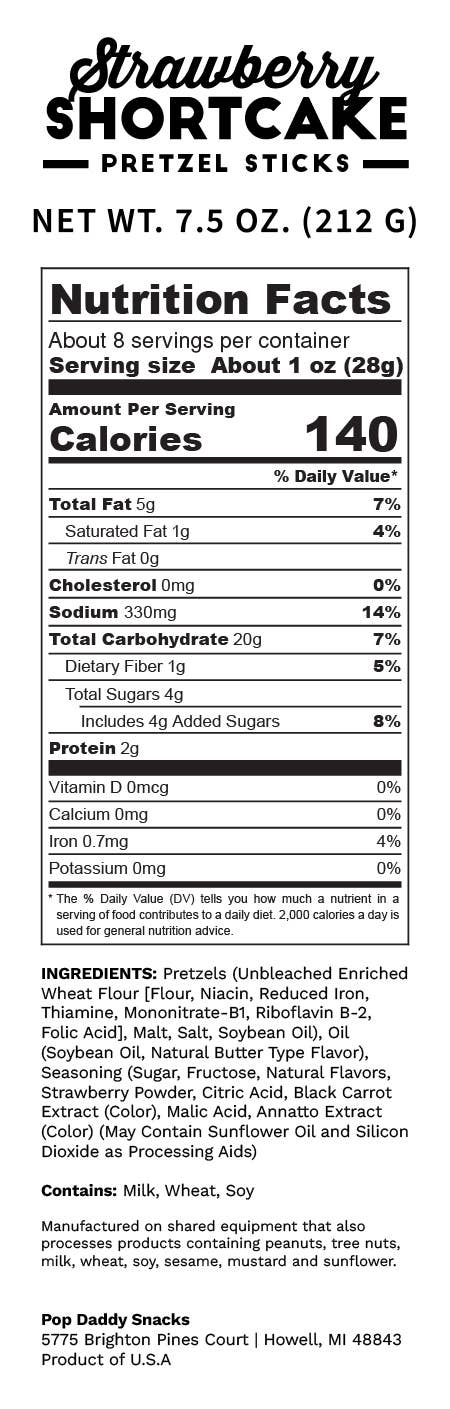 Seasoned Pretzels - 7.5oz - Strawberry Shortcake
