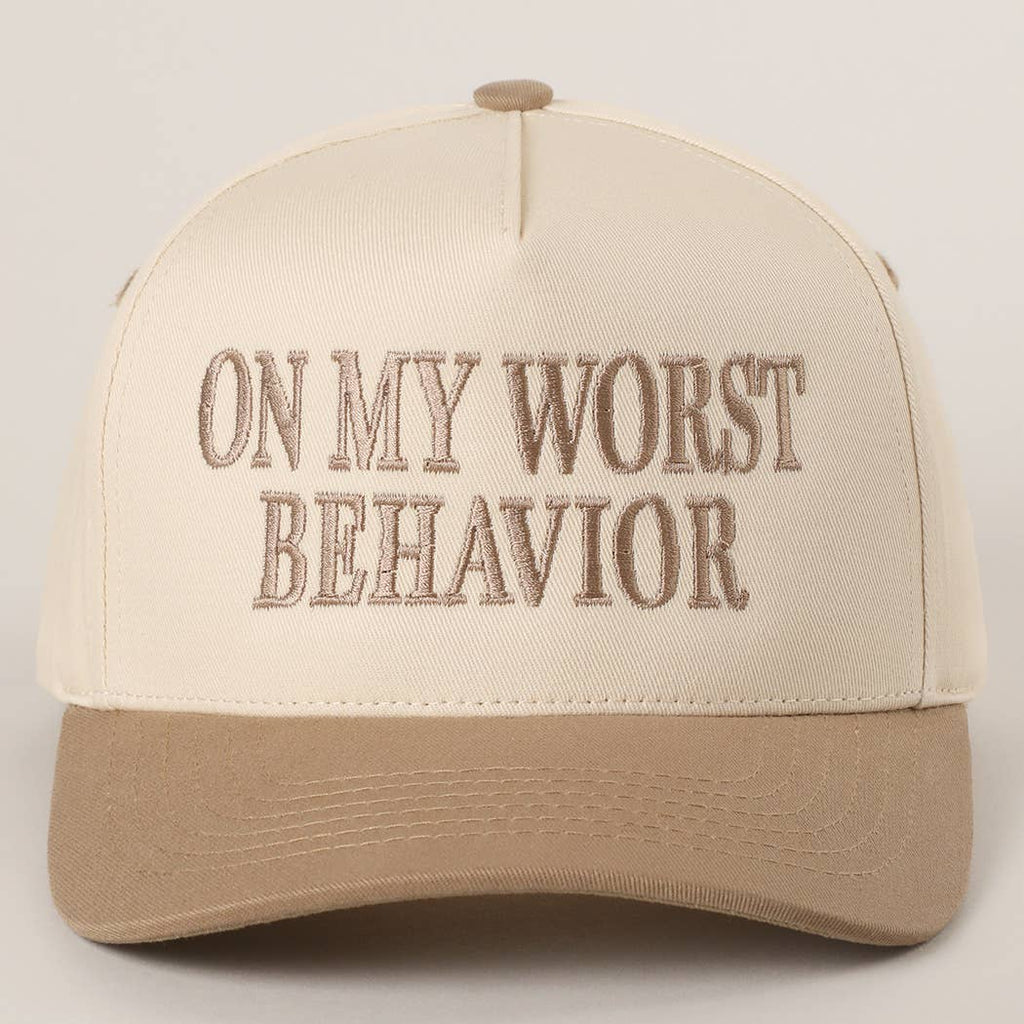 Fashion City - ON MY WORST BEHAVIOR Embroidered Trucker Hat