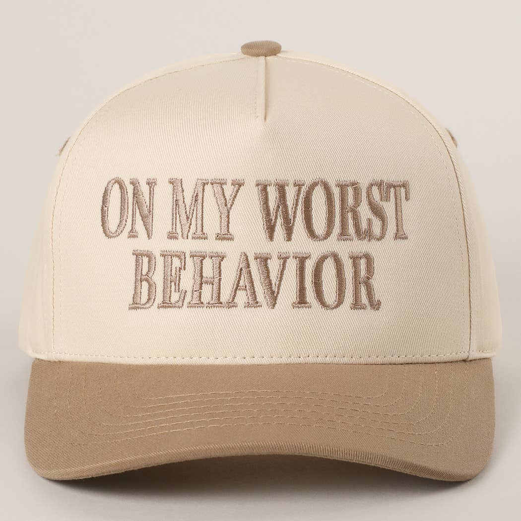 Fashion City - ON MY WORST BEHAVIOR Embroidered Trucker Hat
