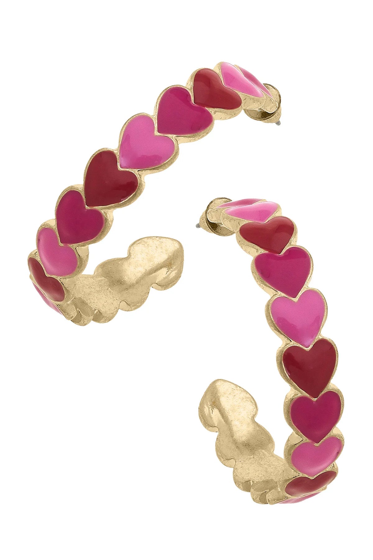 Valentine's Enamel Heart Hoop Earrings